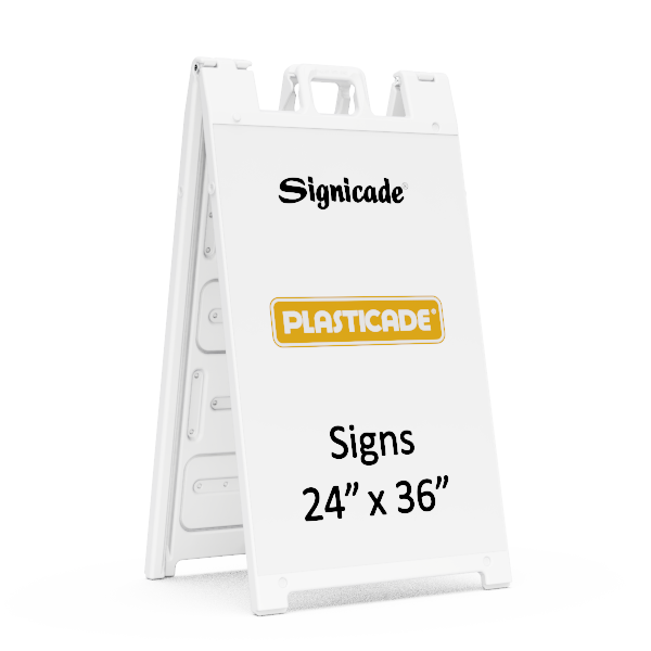 White Signicade Plasticade 'Signs 24" x 36"'