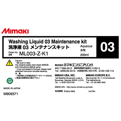 Mimaki Washing Liquid 03 Maintenance kit ML003-Z-K1